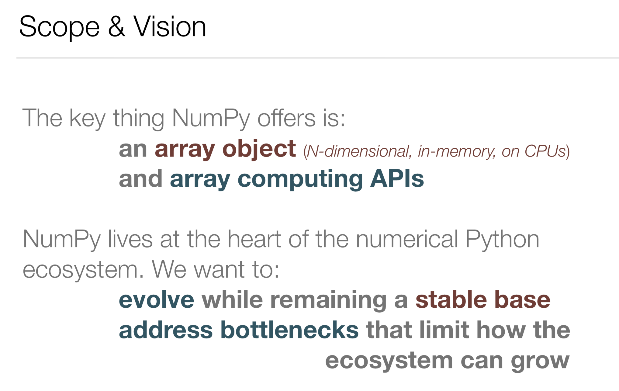 My view on the scope of and vision for NumPy